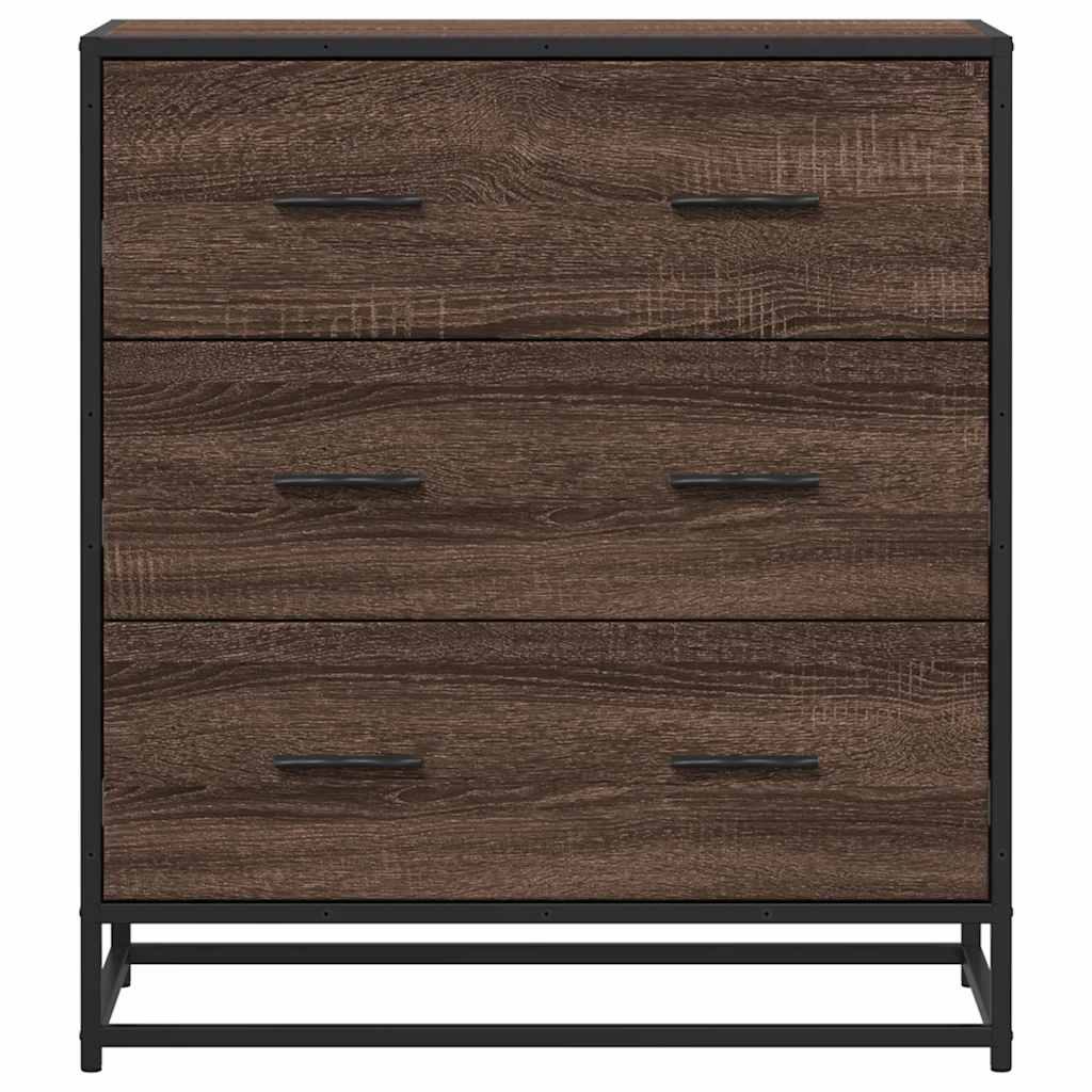 Sideboard καφέ δρυς 68x35x76 cm Κατασκευασμένο ξύλο και μέταλλο - Pakobazaar