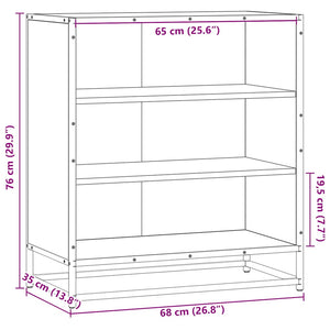 Ραφιέρα Καφέ Δρυς 68x35x76 εκ. Επεξ. Ξύλο + Μέταλλο