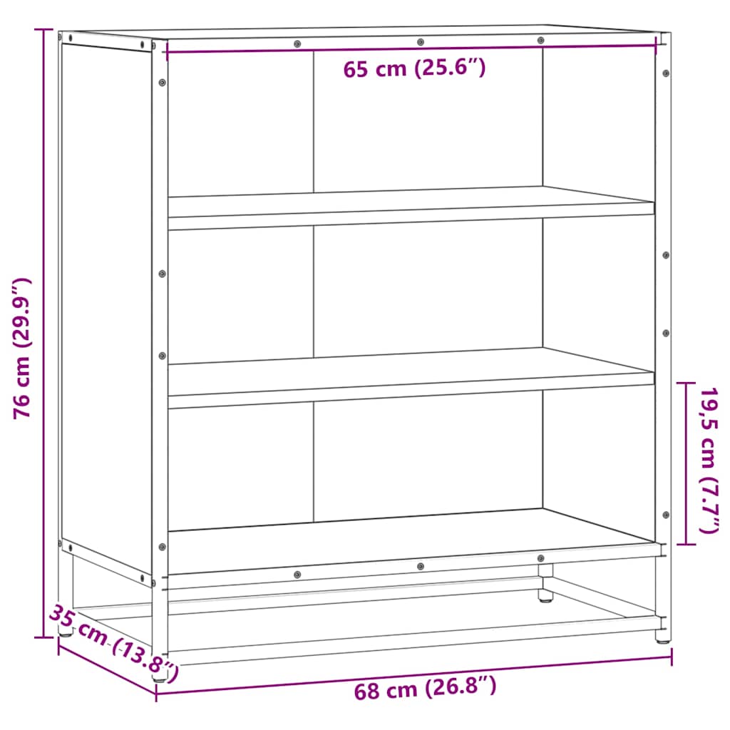 Sideboard Καπνιστή βελανιδιά Κατασκευασμένο ξύλο και μέταλλο