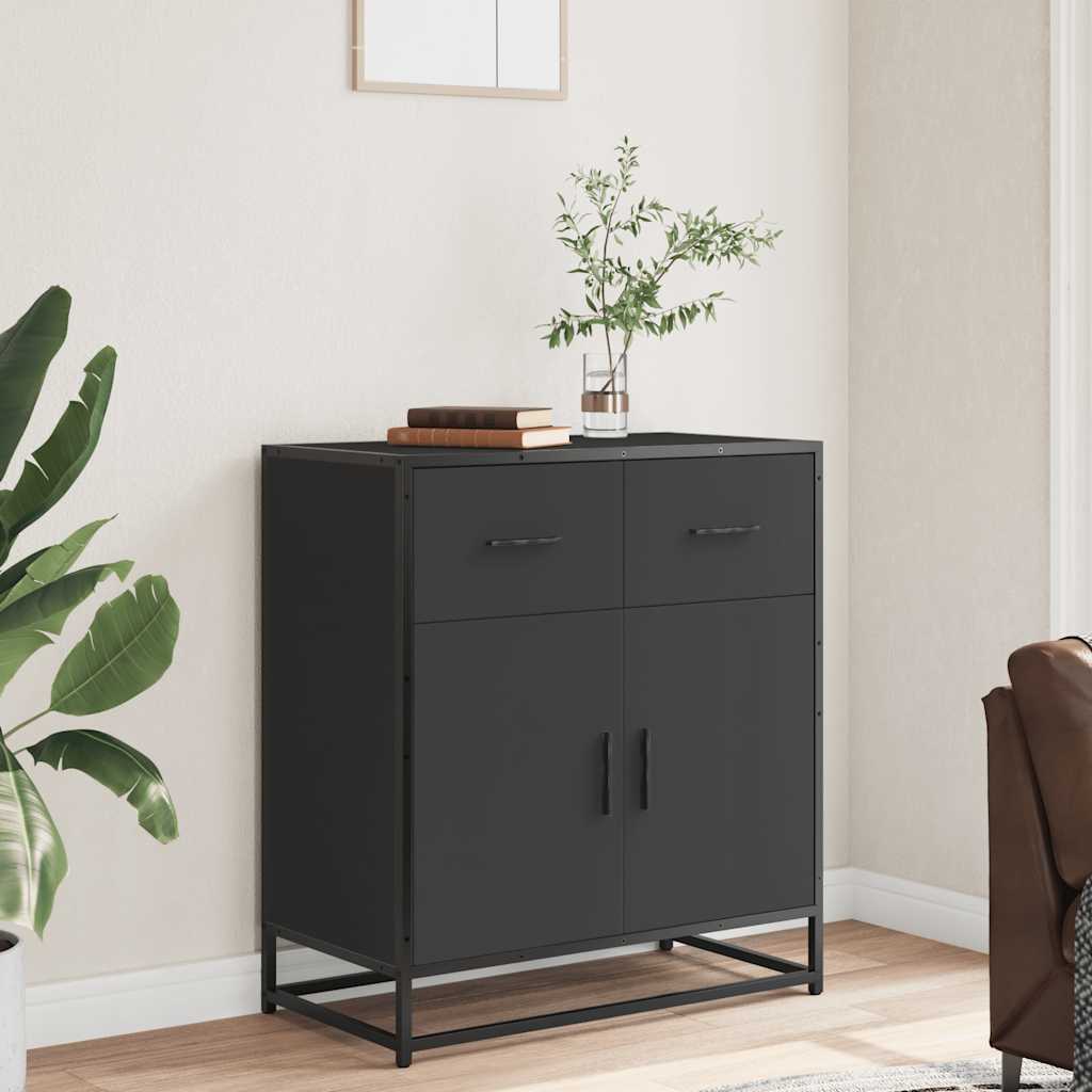 Συρταριέρα Μαύρο 68x35x76 cm Κατασκευασμένο ξύλο