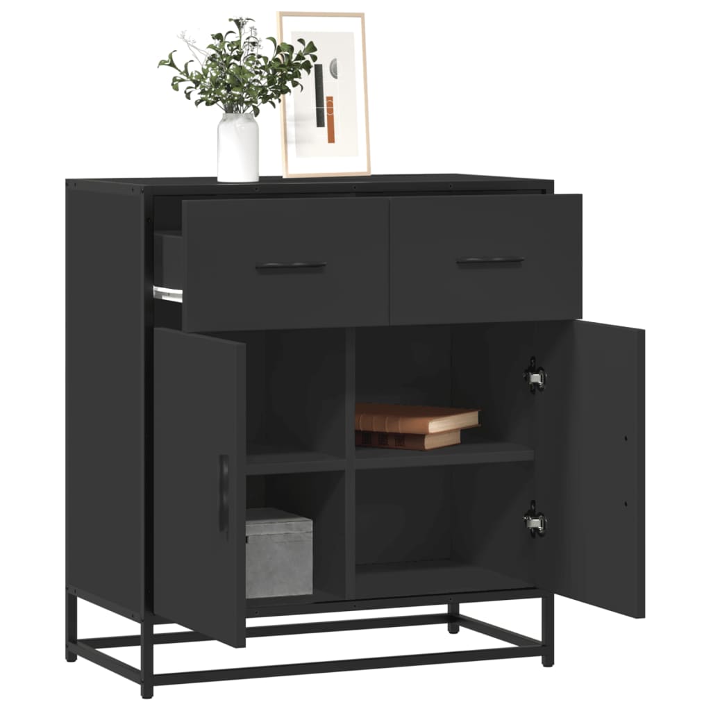 Συρταριέρα Μαύρο 68x35x76 cm Κατασκευασμένο ξύλο