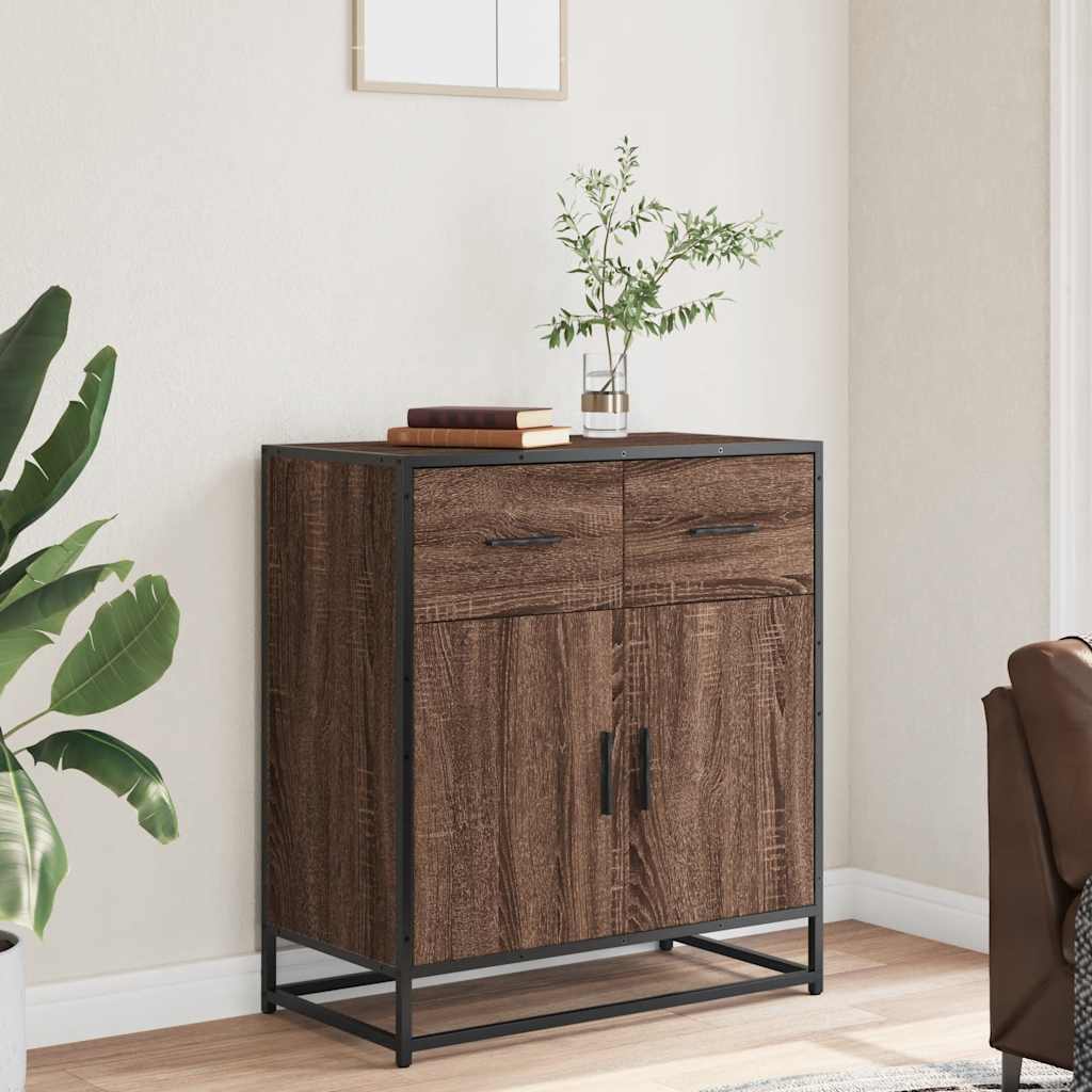 Συρταριέρα καφέ δρυς 68x35x76 cm Κατασκευασμένο ξύλο