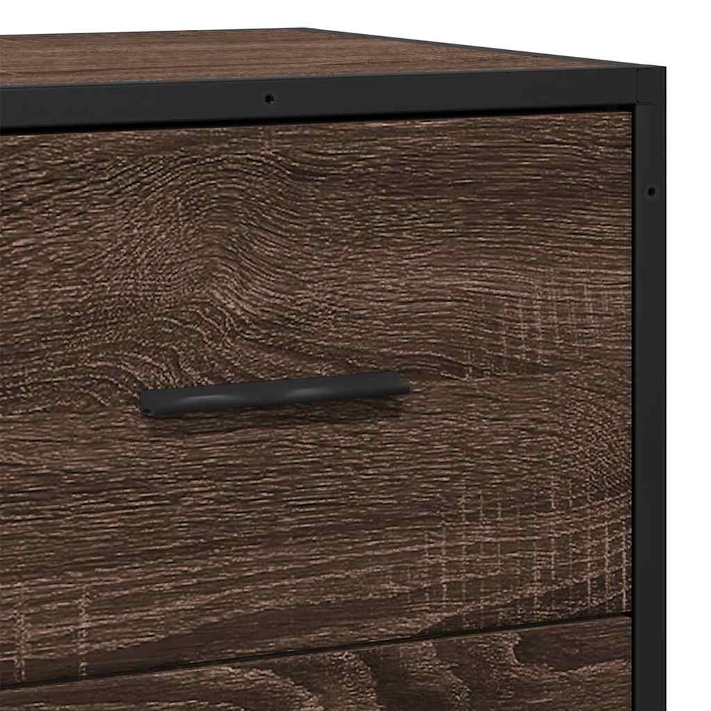 Συρταριέρα καφέ δρυς 68x35x76 cm Κατασκευασμένο ξύλο