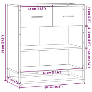 Συρταριέρα Μαύρο 68x35x76 cm Κατασκευασμένο ξύλο - Pakobazaar