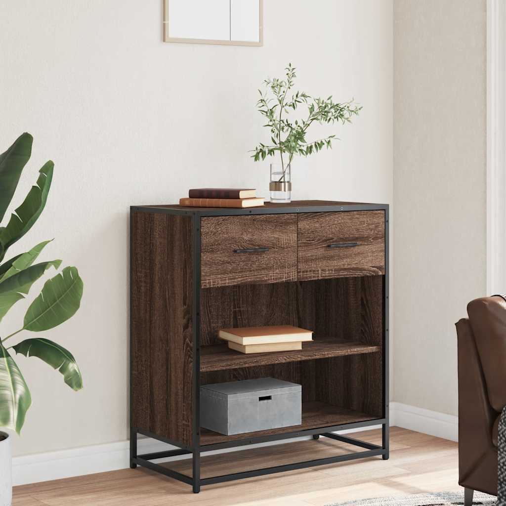 Συρταριέρα καφέ δρυς 68x35x76 cm Κατασκευασμένο ξύλο