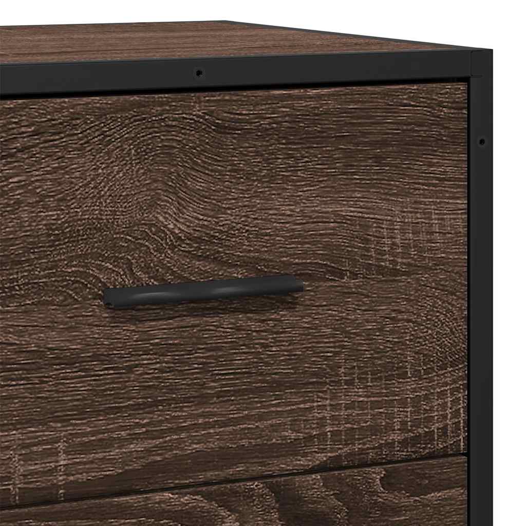 Συρταριέρα καφέ δρυς 68x35x76 cm Κατασκευασμένο ξύλο