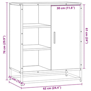 Μπουφές Μαύρος 62x35x76 εκ. από Επεξεργασμένο Ξύλο