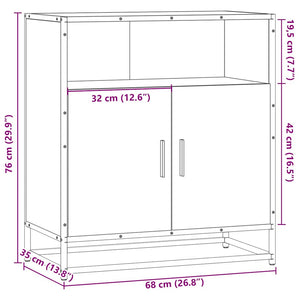 Συρταριέρα Γκρι Sonoma 68x35x76 cm Ξύλινο μηχανουργικό ξύλο