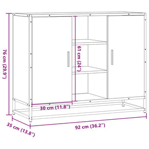 Sideboard Sonoma Oak 92x35x76 cm Κατασκευασμένο ξύλο - Pakobazaar