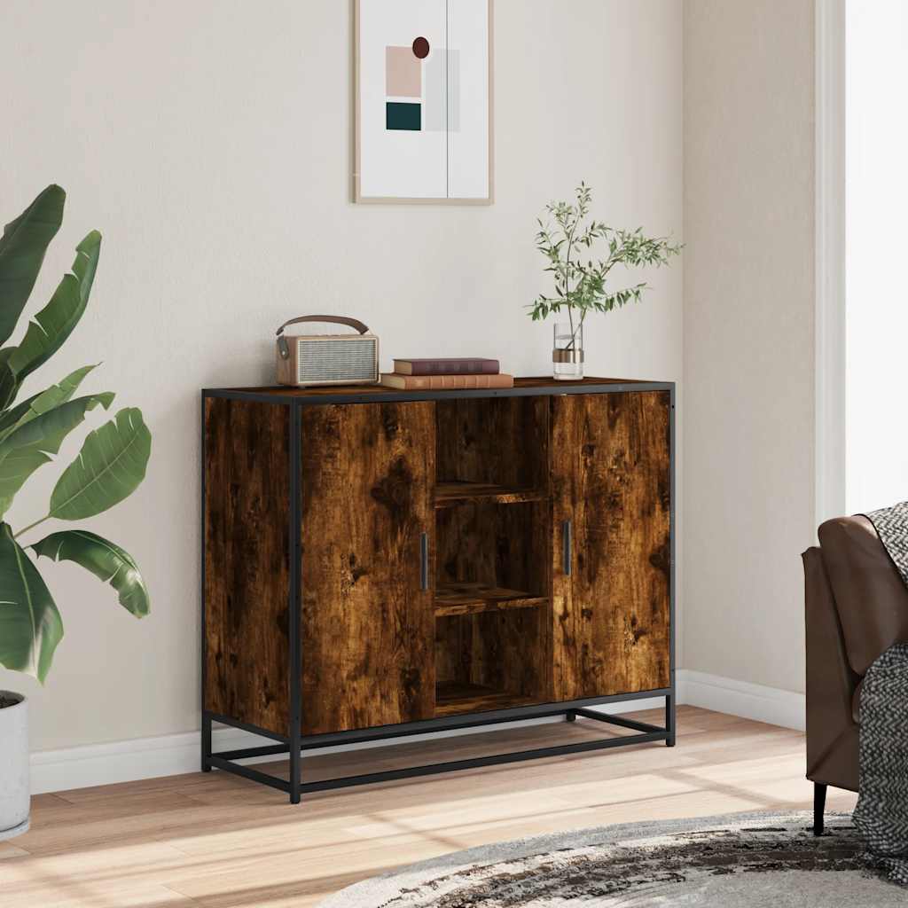 Sideboard Καπνιστή δρυς 92x35x76 cm Κατασκευασμένο ξύλο - Pakobazaar