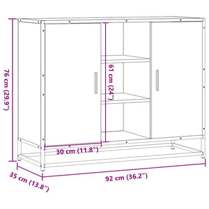 Sideboard Καπνιστή δρυς 92x35x76 cm Κατασκευασμένο ξύλο - Pakobazaar