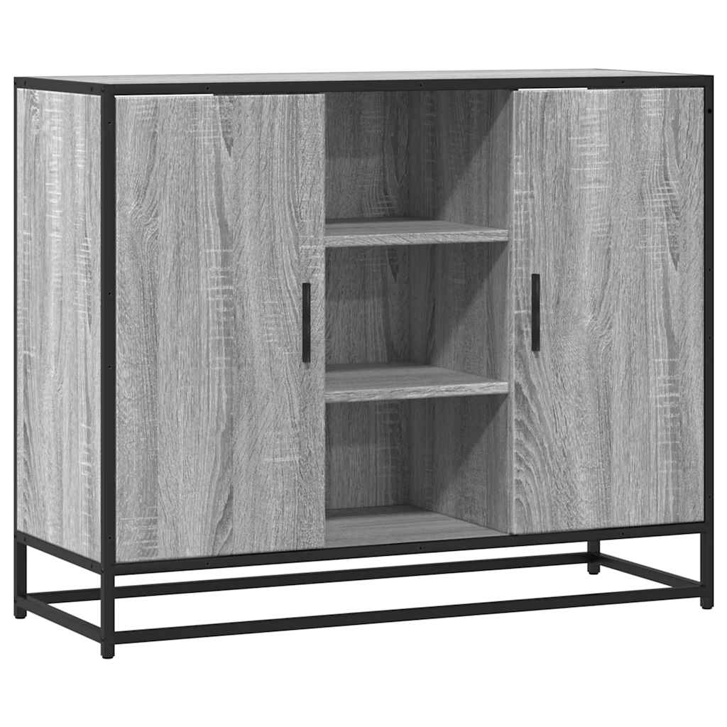 Sideboard Γκρι Sonoma 92x35x76 cm Ξύλινο μηχανουργικό ξύλο
