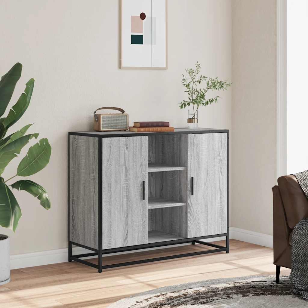 Sideboard Γκρι Sonoma 92x35x76 cm Ξύλινο μηχανουργικό ξύλο