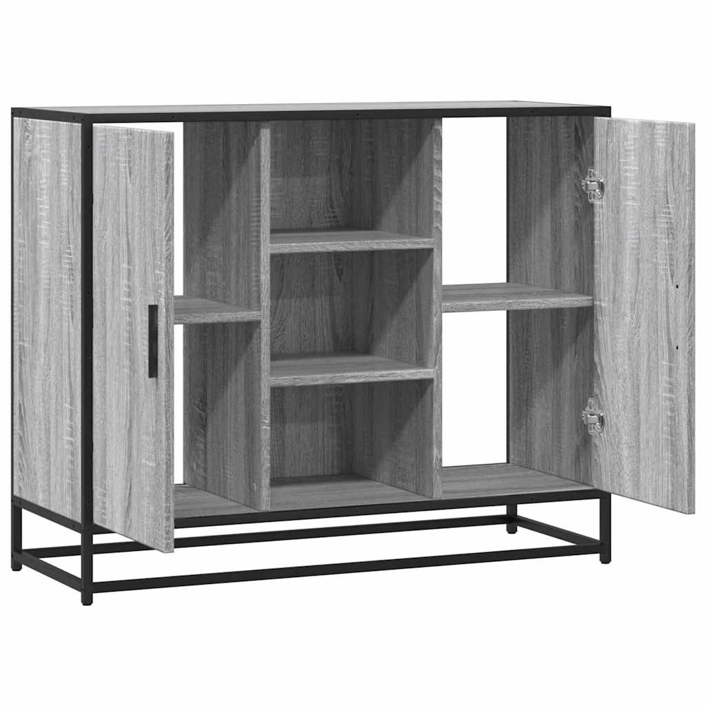 Sideboard Γκρι Sonoma 92x35x76 cm Ξύλινο μηχανουργικό ξύλο