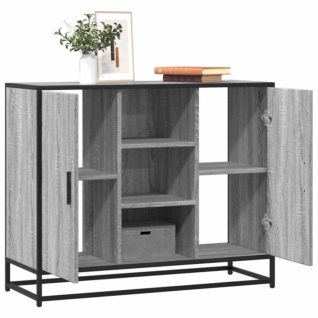 Sideboard Γκρι Sonoma 92x35x76 cm Ξύλινο μηχανουργικό ξύλο