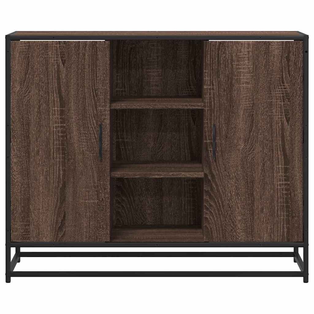 Sideboard καφέ δρυς 92x35x76 cm Ξύλινο μηχανουργικό ξύλο