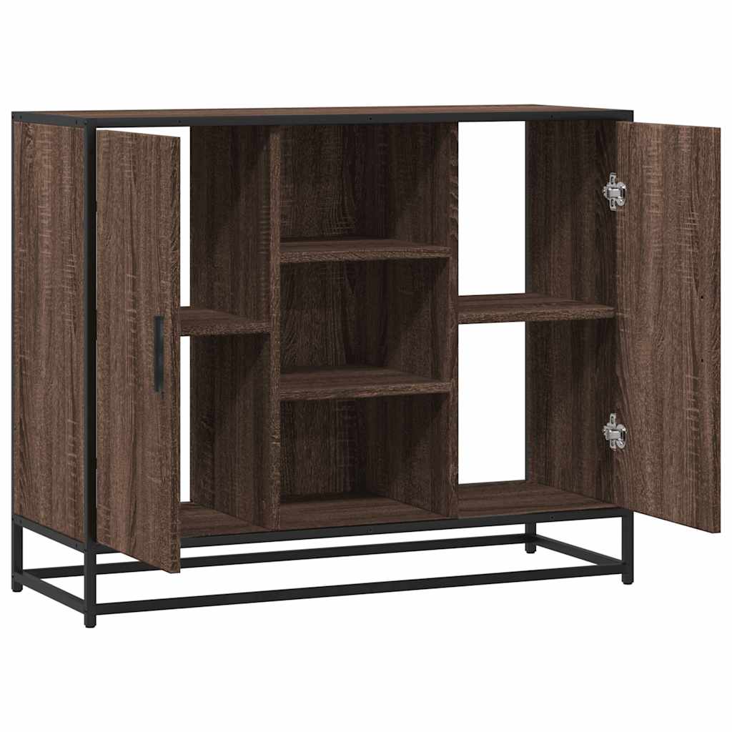 Sideboard καφέ δρυς 92x35x76 cm Ξύλινο μηχανουργικό ξύλο