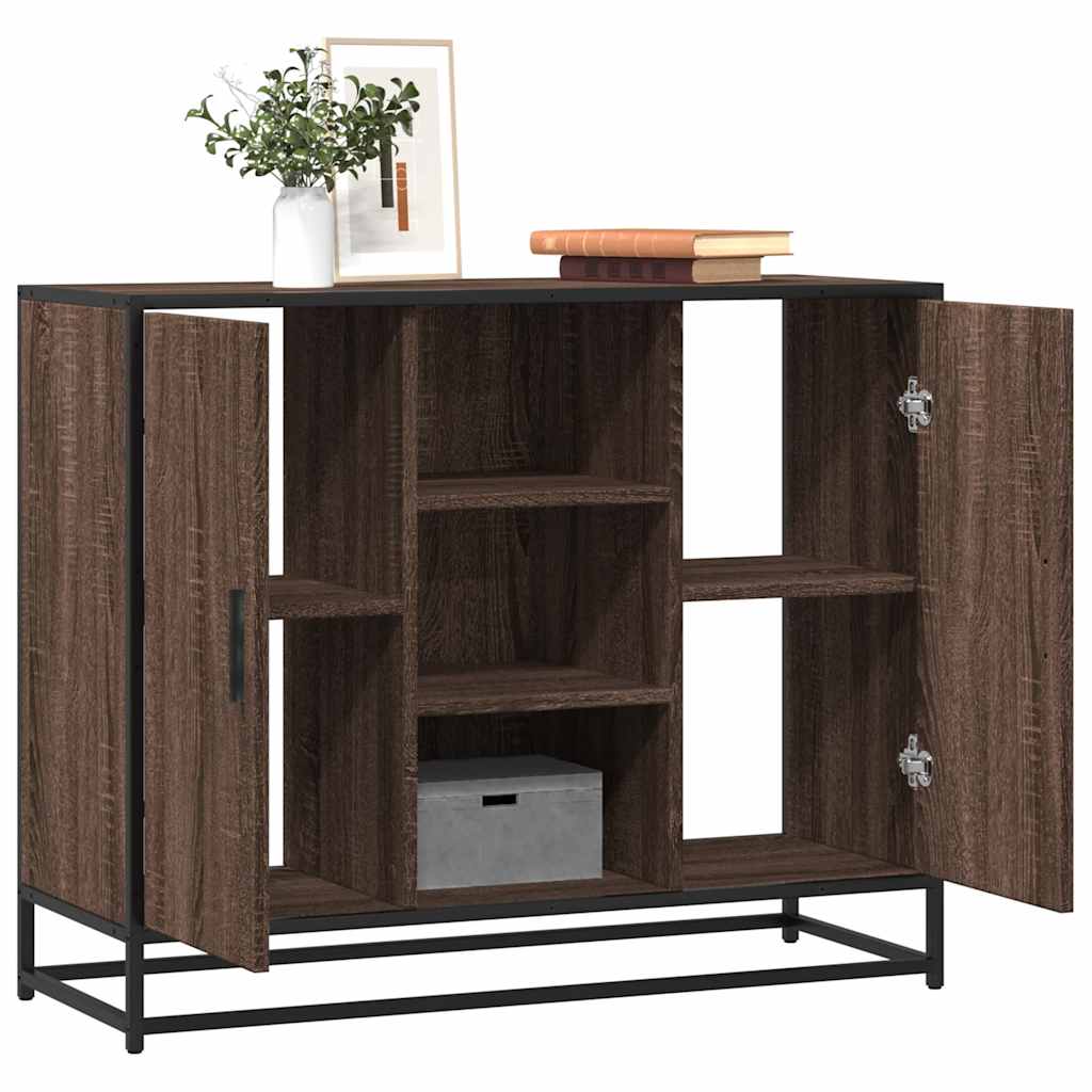 Sideboard καφέ δρυς 92x35x76 cm Ξύλινο μηχανουργικό ξύλο