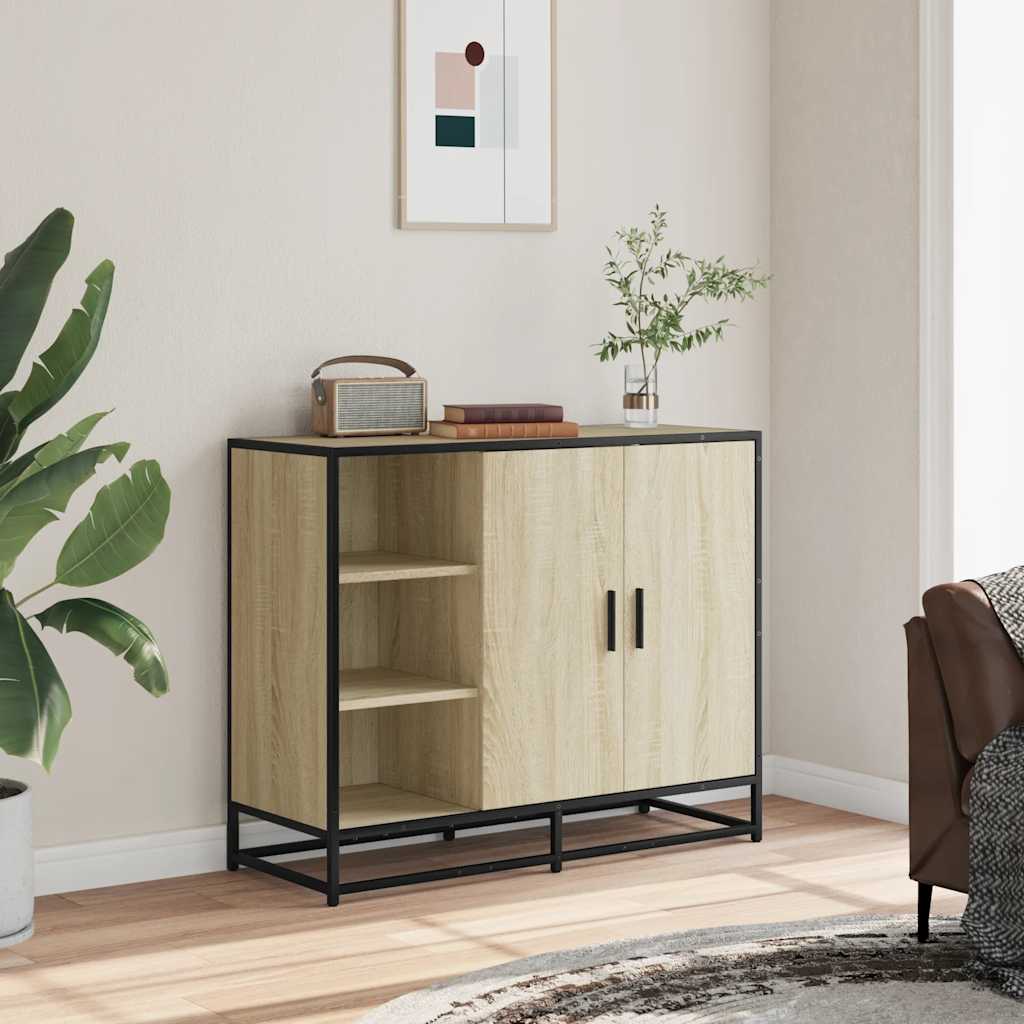 Sideboard Sonoma Oak 92x35x76 cm Κατασκευασμένο ξύλο - Pakobazaar