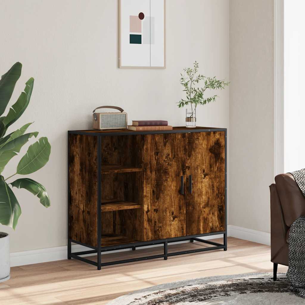 Sideboard Καπνιστή δρυς 92x35x76 cm Κατασκευασμένο ξύλο - Pakobazaar