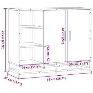 Sideboard Καπνιστή δρυς 92x35x76 cm Κατασκευασμένο ξύλο - Pakobazaar