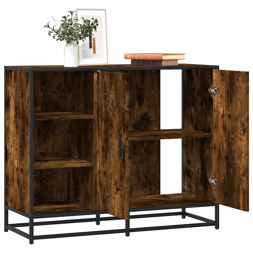 Sideboard Καπνιστή δρυς 92x35x76 cm Κατασκευασμένο ξύλο - Pakobazaar