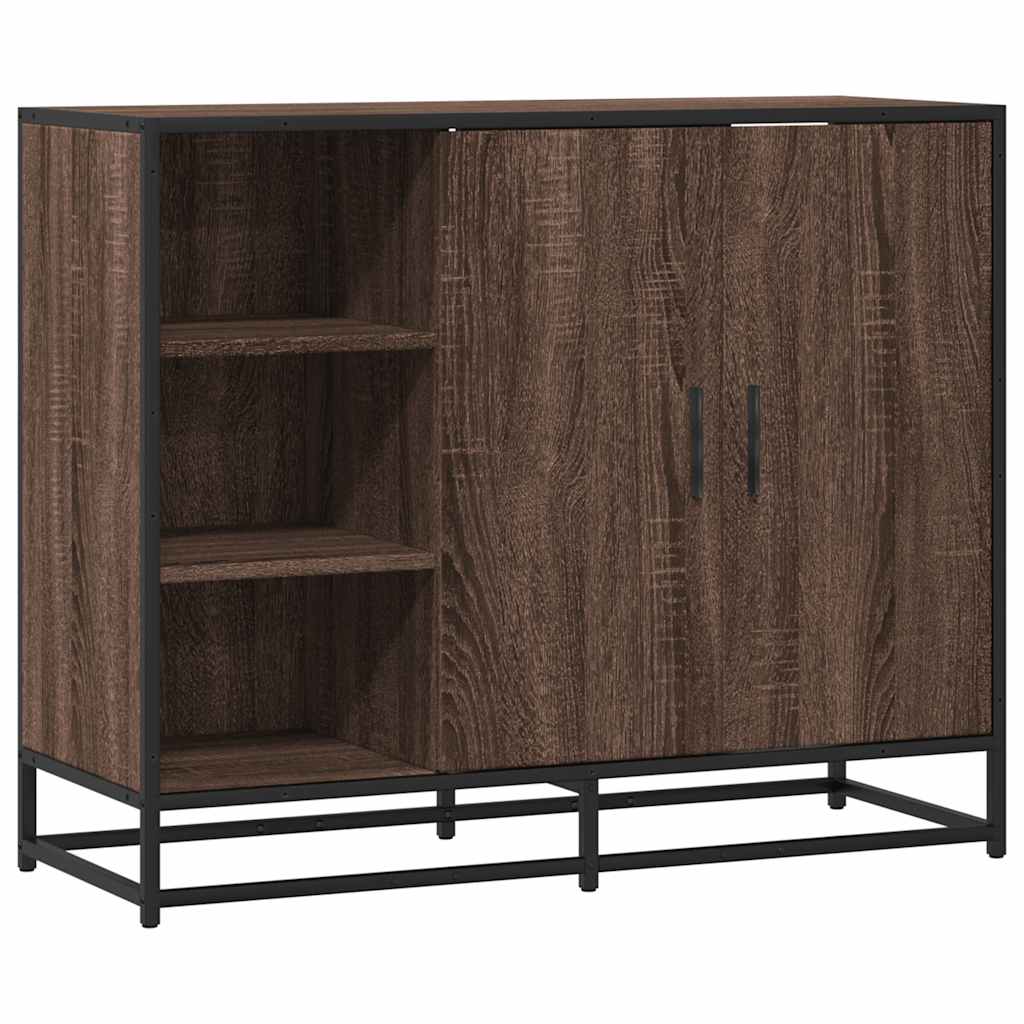 Sideboard καφέ δρυς 92x35x76 cm Ξύλινο μηχανουργικό ξύλο