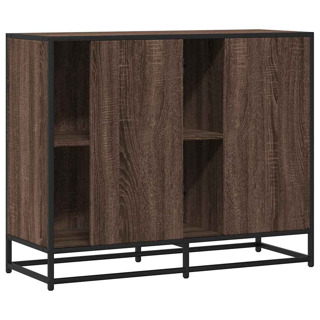 Sideboard καφέ δρυς 92x35x76 cm Ξύλινο μηχανουργικό ξύλο