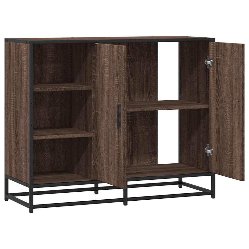 Sideboard καφέ δρυς 92x35x76 cm Ξύλινο μηχανουργικό ξύλο
