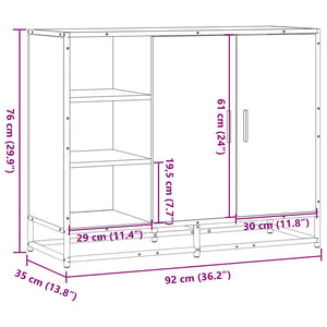 Sideboard καφέ δρυς 92x35x76 cm Ξύλινο μηχανουργικό ξύλο
