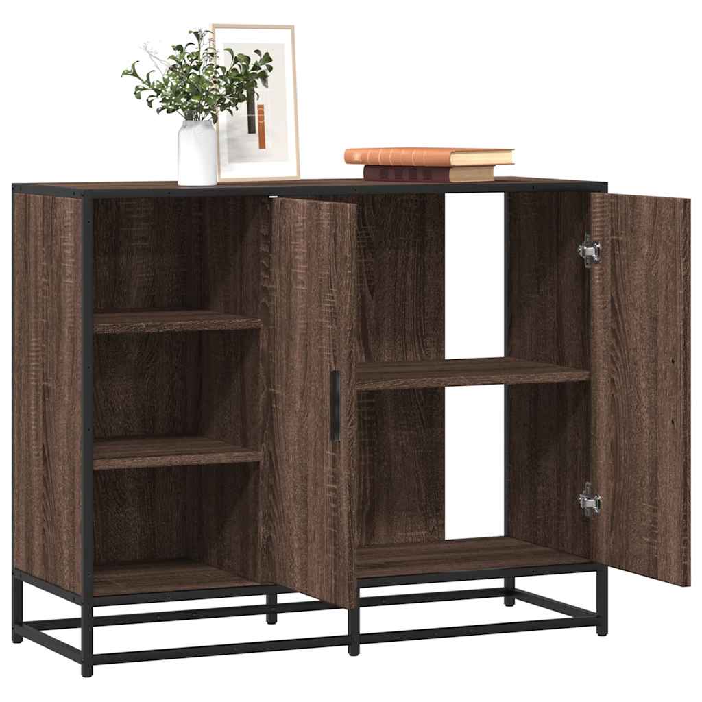 Sideboard καφέ δρυς 92x35x76 cm Ξύλινο μηχανουργικό ξύλο