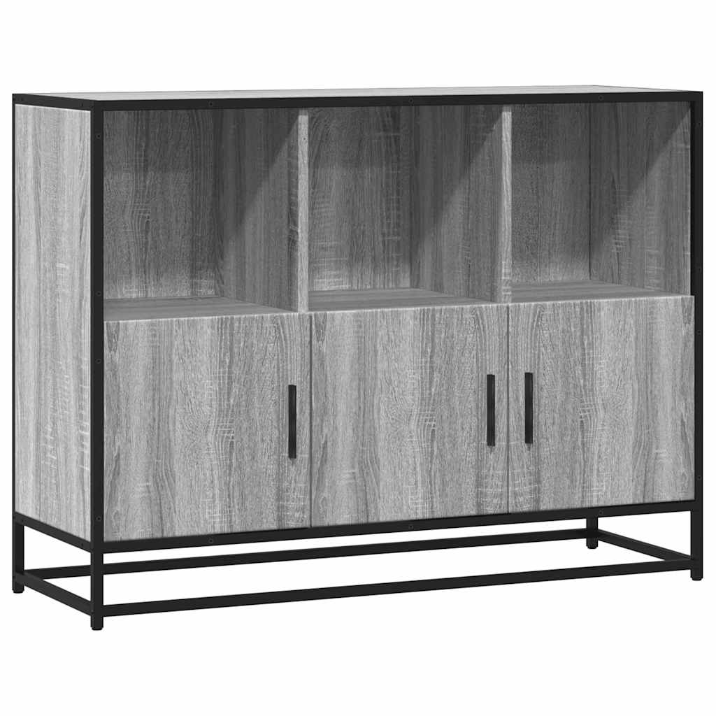 Sideboard Γκρι Sonoma 100x35x76 cm Ξύλινο μηχανουργικό ξύλο - Pakobazaar