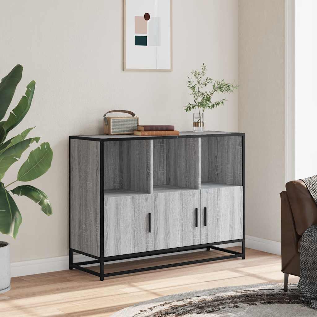 Sideboard Γκρι Sonoma 100x35x76 cm Ξύλινο μηχανουργικό ξύλο - Pakobazaar