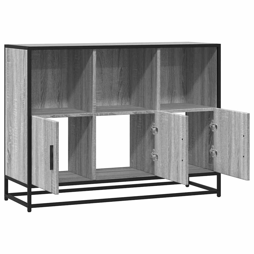 Sideboard Γκρι Sonoma 100x35x76 cm Ξύλινο μηχανουργικό ξύλο - Pakobazaar