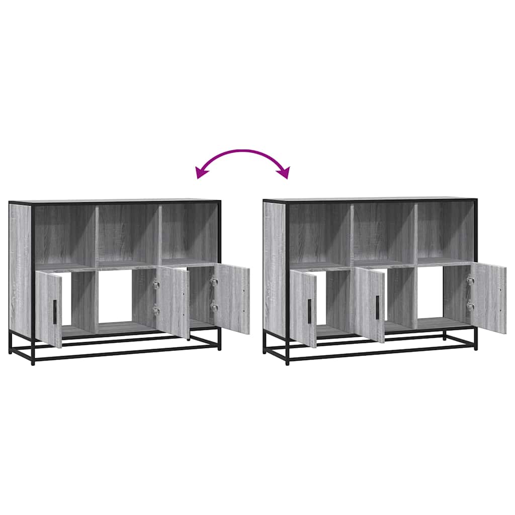 Sideboard Γκρι Sonoma 100x35x76 cm Ξύλινο μηχανουργικό ξύλο - Pakobazaar