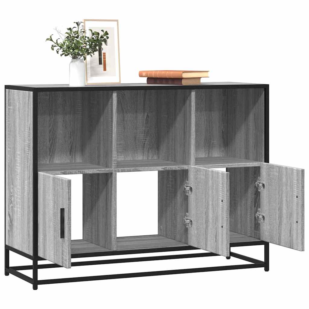 Sideboard Γκρι Sonoma 100x35x76 cm Ξύλινο μηχανουργικό ξύλο - Pakobazaar