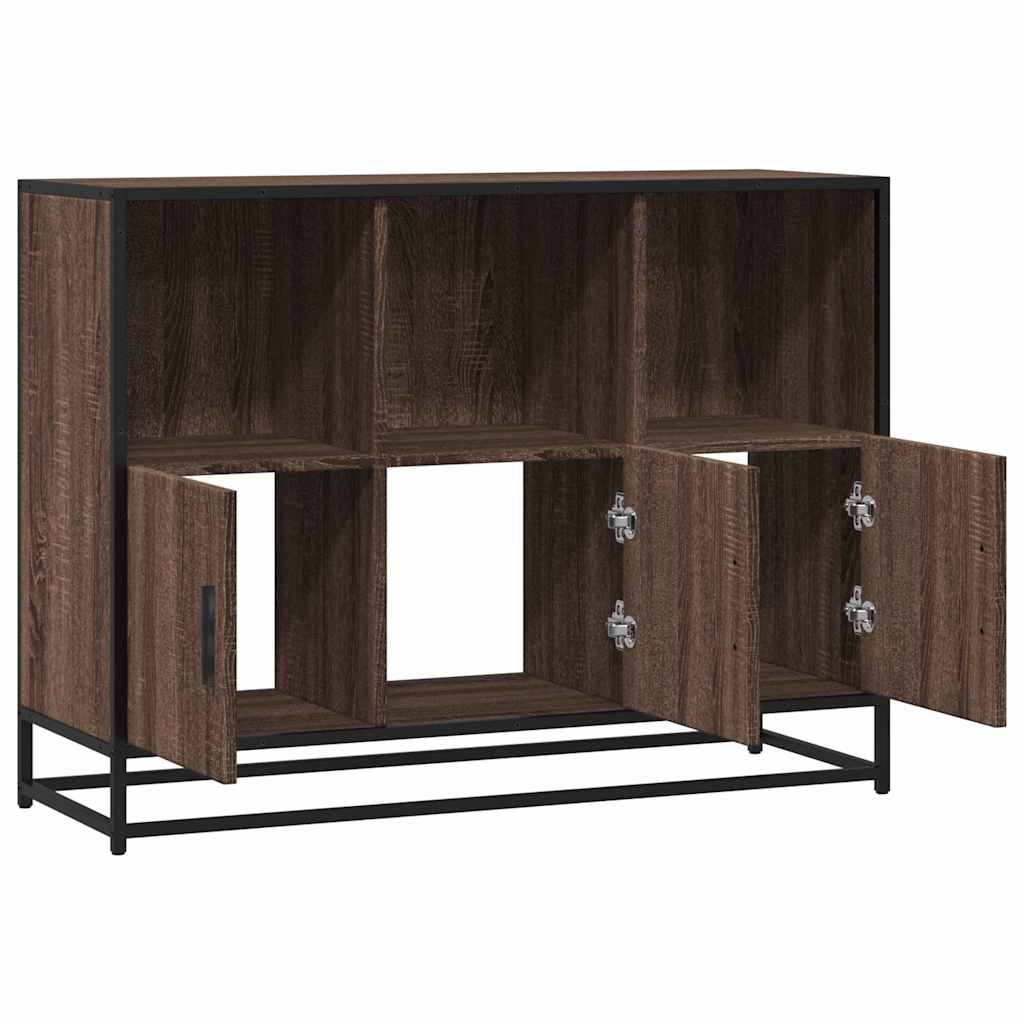Sideboard καφέ δρυς 100x35x76 cm Κατασκευασμένο ξύλο