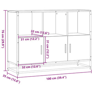 Sideboard καφέ δρυς 100x35x76 cm Κατασκευασμένο ξύλο