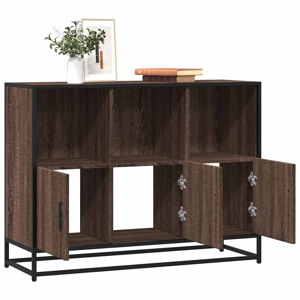 Sideboard καφέ δρυς 100x35x76 cm Κατασκευασμένο ξύλο