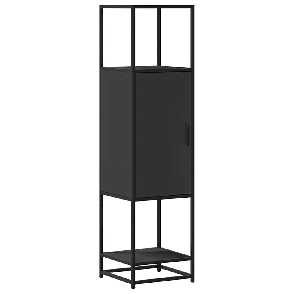 Highboard Μαύρο 35,5x35x139 cm Κατασκευασμένο ξύλο και μέταλλο