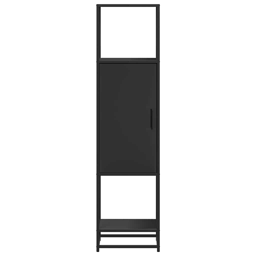 Highboard Μαύρο 35,5x35x139 cm Κατασκευασμένο ξύλο και μέταλλο