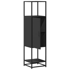 Highboard Μαύρο 35,5x35x139 cm Κατασκευασμένο ξύλο και μέταλλο
