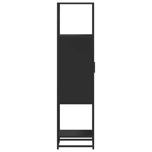 Highboard Μαύρο 35,5x35x139 cm Κατασκευασμένο ξύλο και μέταλλο
