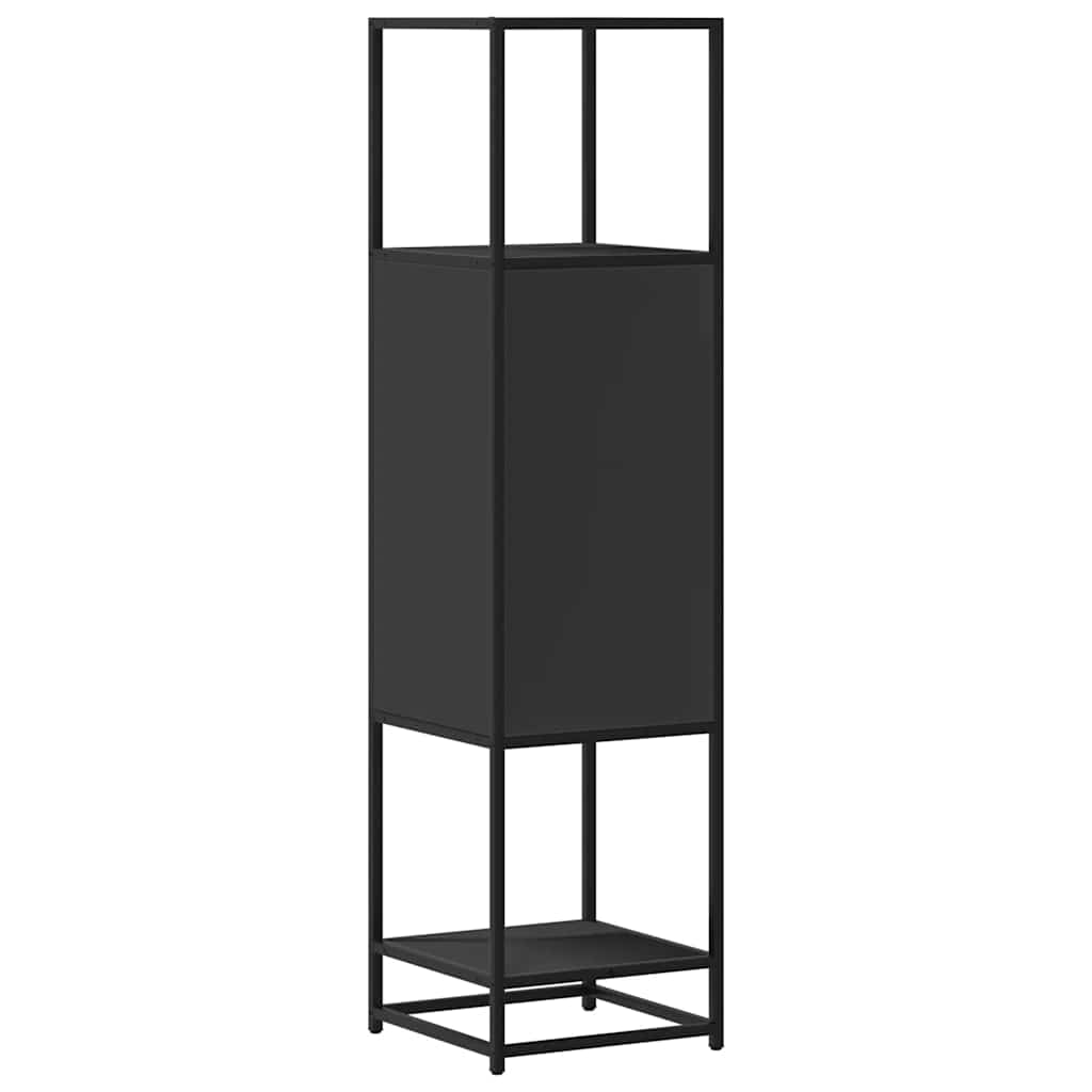 Highboard Μαύρο 35,5x35x139 cm Κατασκευασμένο ξύλο και μέταλλο