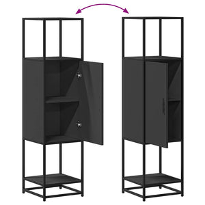Highboard Μαύρο 35,5x35x139 cm Κατασκευασμένο ξύλο και μέταλλο
