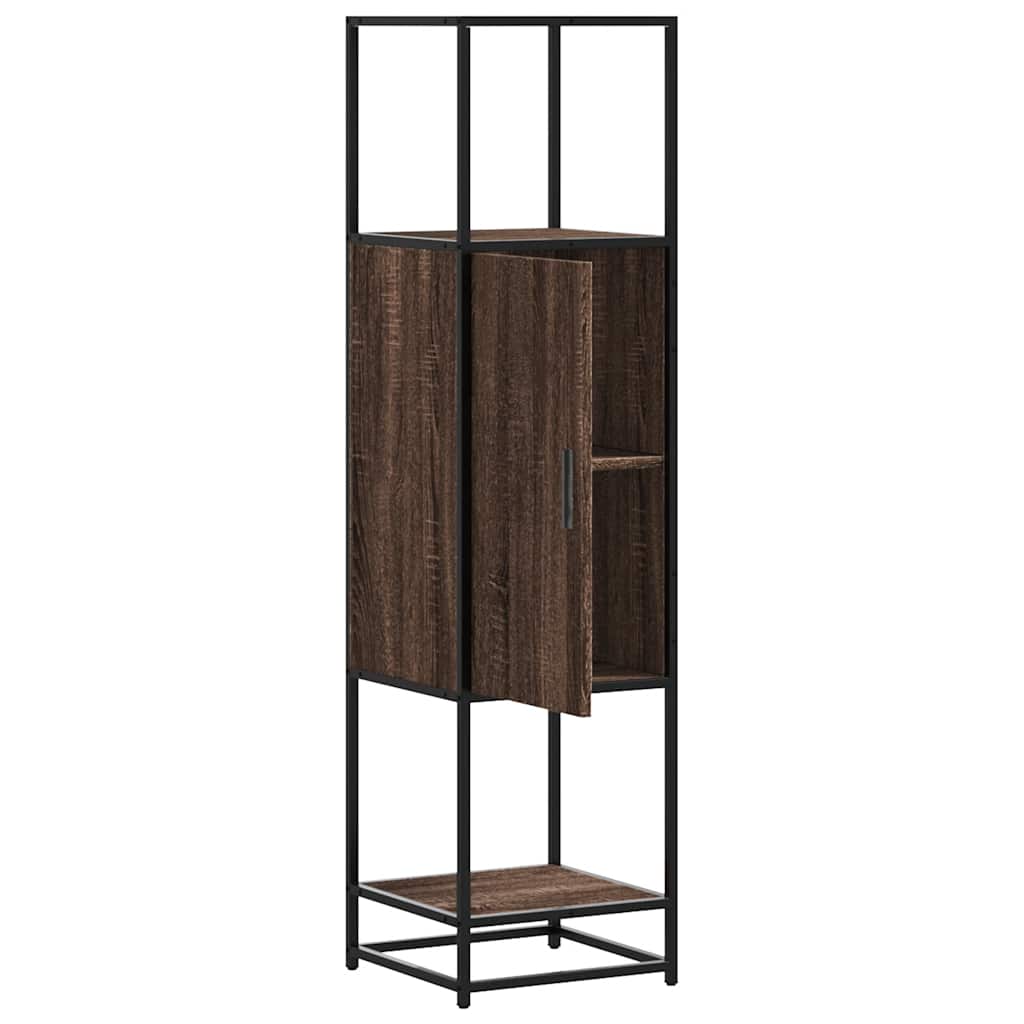 Highboard καφέ δρυς Κατασκευασμένο ξύλο και μέταλλο