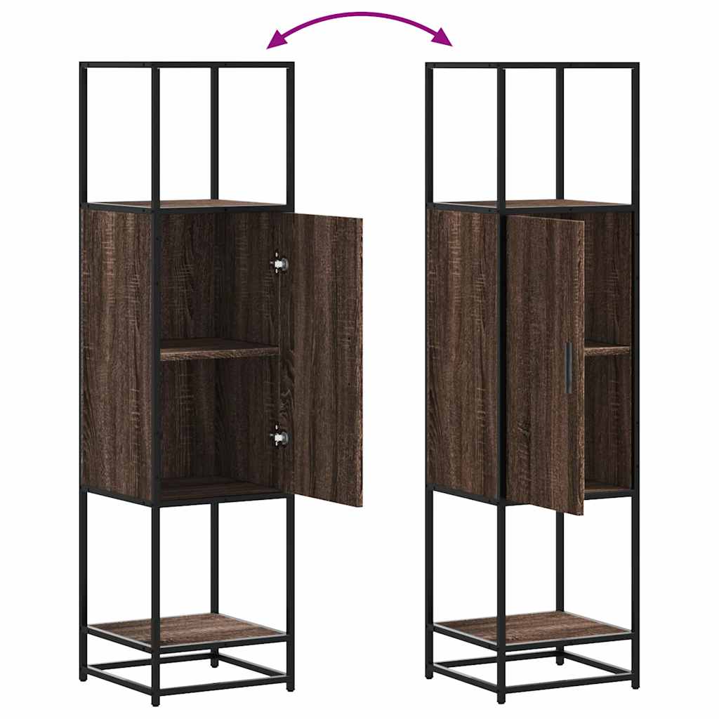 Highboard καφέ δρυς Κατασκευασμένο ξύλο και μέταλλο