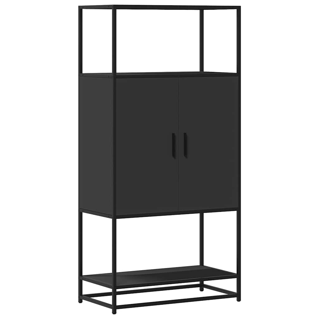 Ντουλάπι Μαύρο από 68x35x139 cm Επεξεργασμένο Ξύλο και μέταλλο