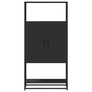 Ντουλάπι Μαύρο από 68x35x139 cm Επεξεργασμένο Ξύλο και μέταλλο