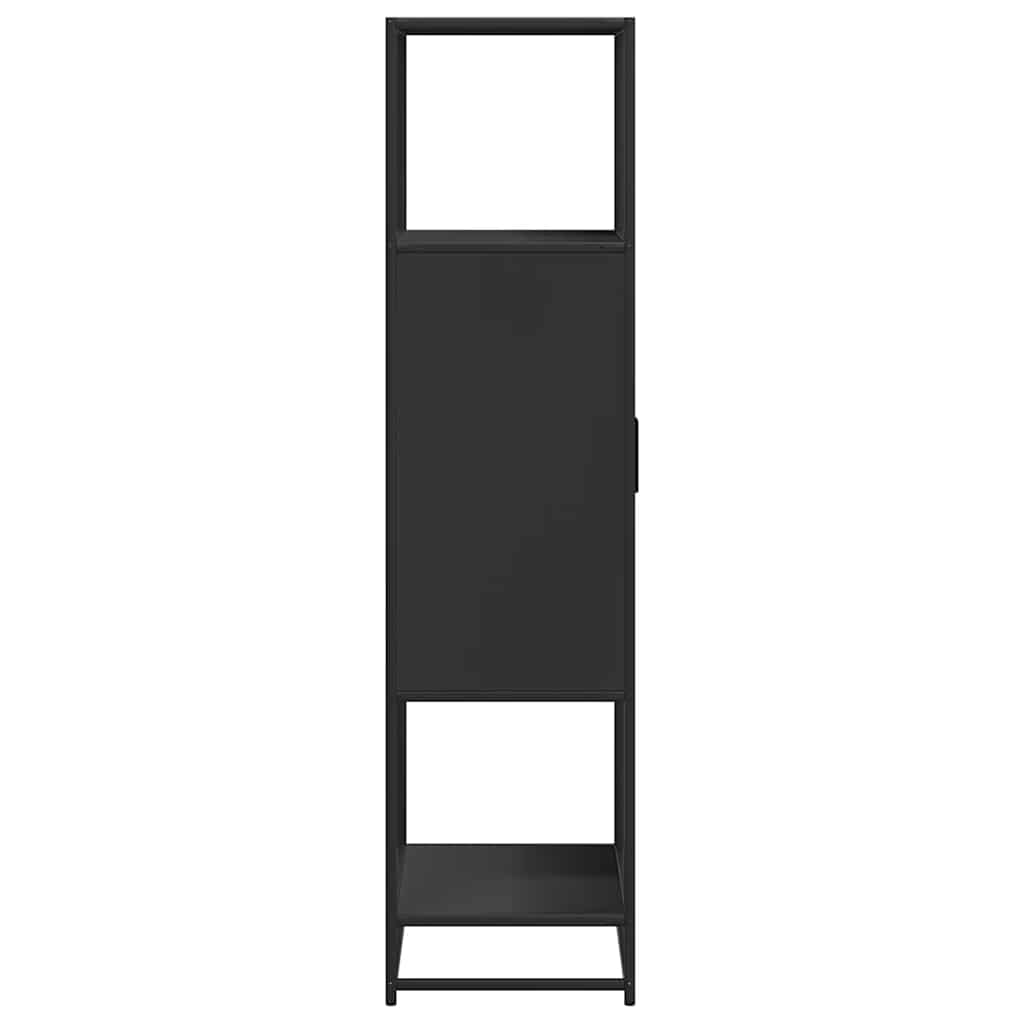 Ντουλάπι Μαύρο από 68x35x139 cm Επεξεργασμένο Ξύλο και μέταλλο